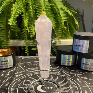 Rose Quartz Crystal Tower with Stand